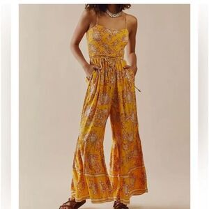 Free People Little of Your Love Wide  Leg Jumpsuit size L.